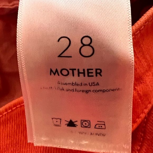 Mother The Swooner Rascal Ankle Fray Flame Scarlet Size 28 - Picture 7 of 10